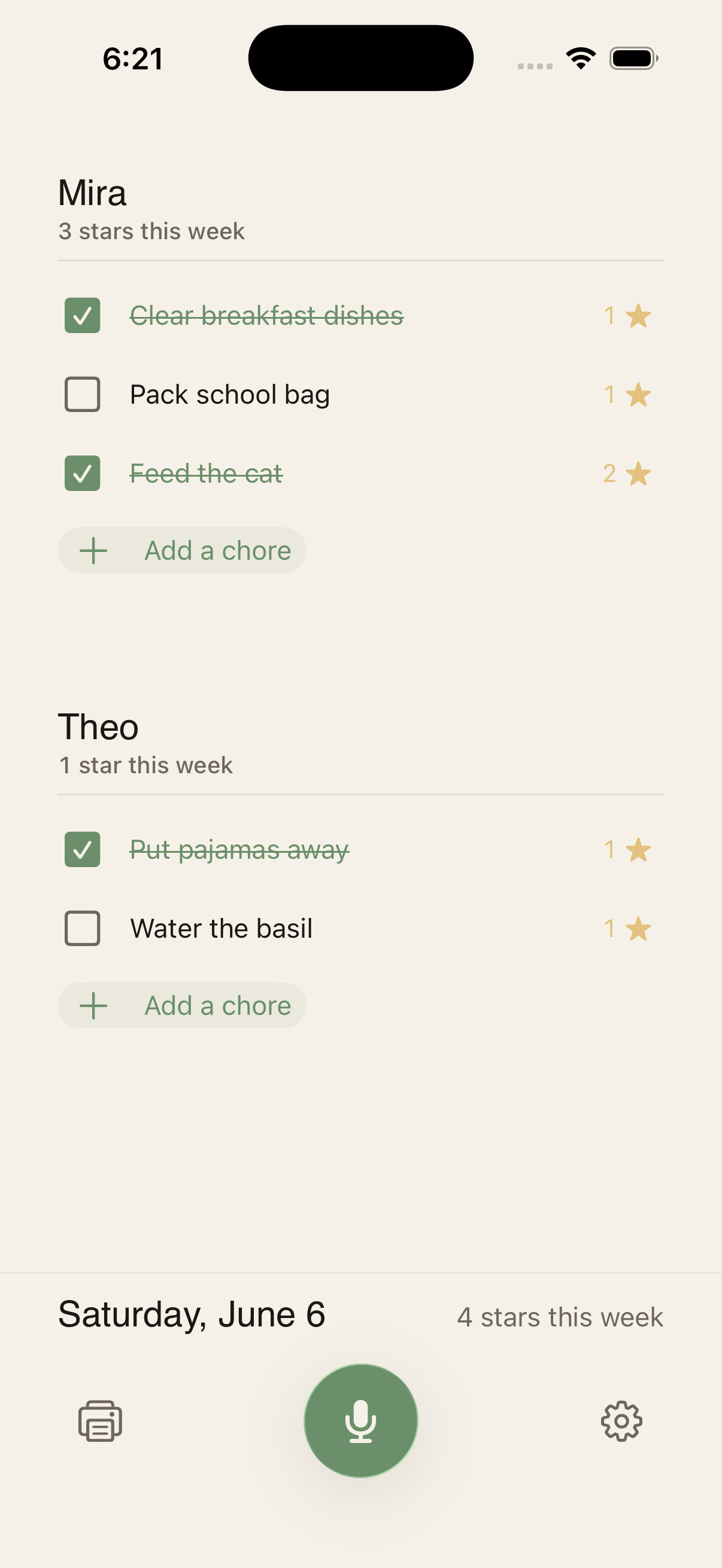 Mark chores complete by tapping screenshot 1